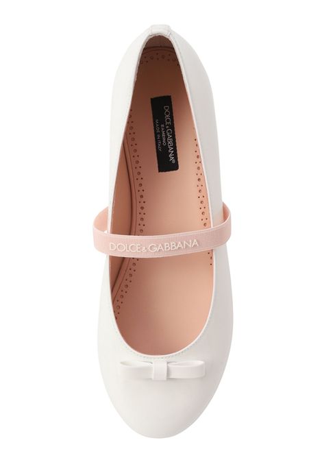 Girls' patent leather ballet flats DOLCE E GABBANA | D11294/PIABIANCO